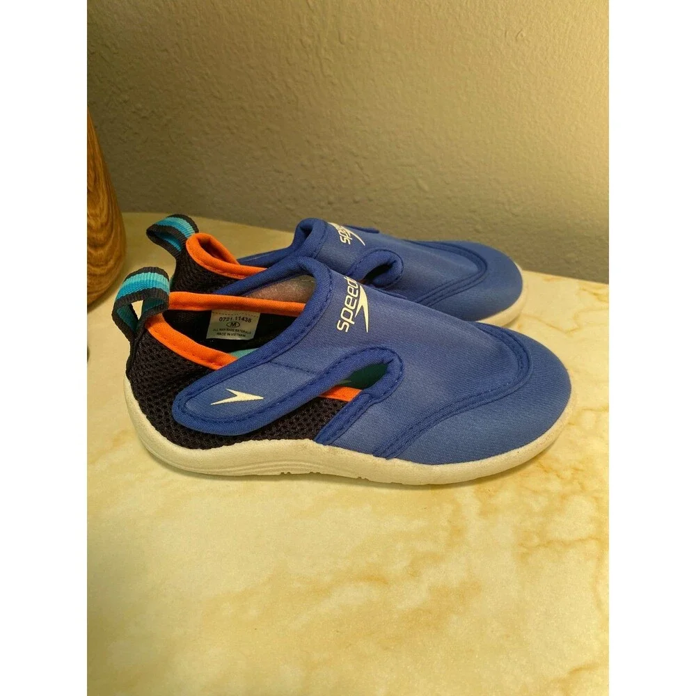 Speedo Kids/Toddler Hybrid Water Shoes Royal Blue/Orange, Size M Small 7-8